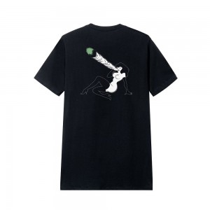Black Men's Playboy Inhale Femlin T-shirts | PLBY-593114