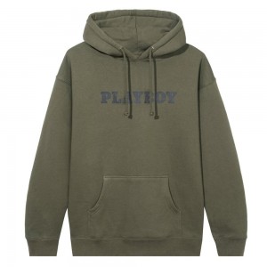 Black Men's Playboy Masthead Hoodies | PLBY-593040