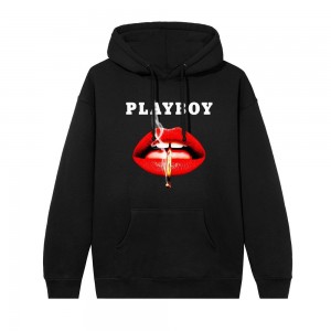 Black Men's Playboy November 2013 Cover Hoodies | PLBY-593044