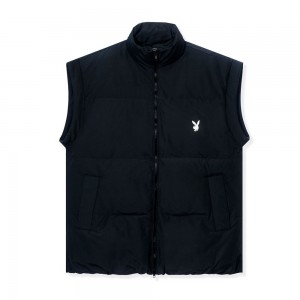 Black Women's Playboy Repeating Logo Jackets | PLBY-592863