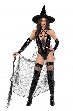 Black Women's Playboy The Basics Triangle lette Costumes | PLBY-592732