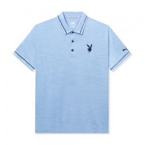 Blue Men's Playboy Puma Golf Monarch Performance Polo T-shirts | PLBY-593246