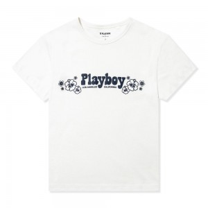 Blue Women's Playboy October 2020 Carolina Ballesteros Oversized T-shirts | PLBY-592896