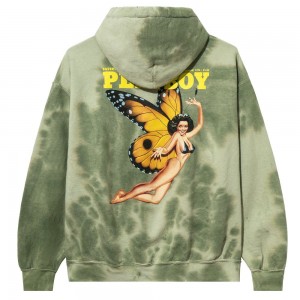 Green Men's Playboy August 1976 Cover Tie-Dye Hoodies | PLBY-593006