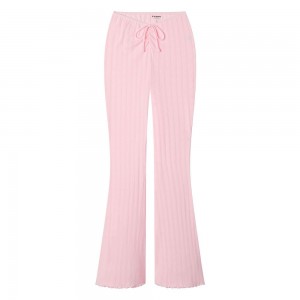 Light Pink Women's Playboy Road Trip Striped Warmup Pants | PLBY-592812