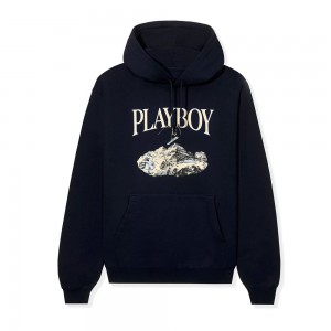 Maroon Men's Playboy Ski feat. Holly Cook from Girls of Winter 1984 Hoodies | PLBY-593052