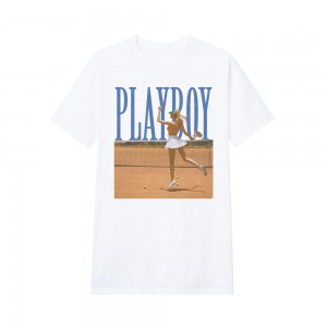 Men's Playboy October 2018 Playmate Olga Del Mar Tennis T-shirts | PLBY-593143