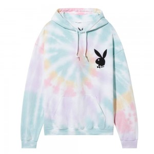 Multicolor Women's Playboy Active Ruched Waistband Hoodies | PLBY-592839