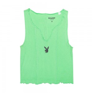 Pastel Green Women's Playboy N950PB Puffer Vest T-shirts | PLBY-592898