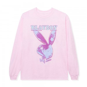 Pink Men's Playboy January 1986 Andy Warhol Cover Long Sleeve T-shirts | PLBY-593213