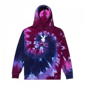 Purple Passion Men's Playboy Tokyo Club Tie-Dye Hoodies | PLBY-593014