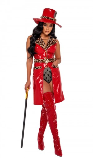 Red/Multi Women's Playboy The Miss February Thong Costumes | PLBY-592722