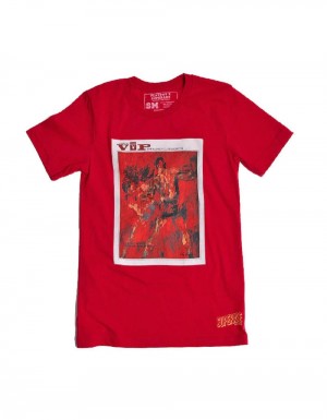 Red Men's Playboy VIP T-shirts | PLBY-593145