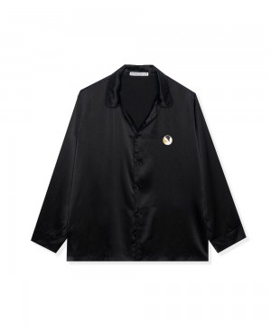 Rust Men's Playboy Silk Button Down Colla T-shirts | PLBY-593282
