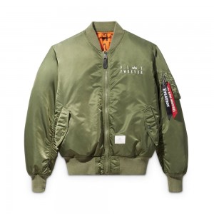 Sage Men's Playboy x Alpha Industries Reversible MA-1 Flight Jackets | PLBY-593076