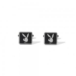 Silver Men's Playboy Bunny Stud Earrings Jewelry | PLBY-592919
