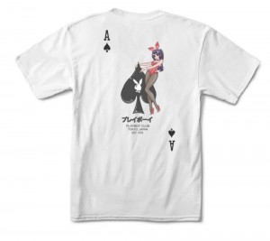 White Men's Playboy Ace of Spades -Colo T-shirts | PLBY-593139