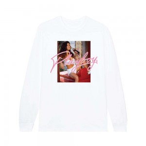 White Men's Playboy August 1993 Jennifer Lavoie Long Sleeve T-shirts | PLBY-593161
