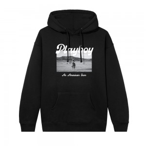 White Men's Playboy Desperado American Icon Hoodies | PLBY-593027