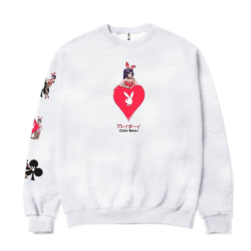 Black Men's Playboy Ace of Hearts 3.0 Crewnecks | PLBY-593011