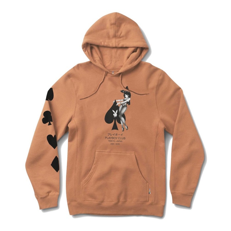 Black Men's Playboy Ace of Spades Hoodies | PLBY-593010