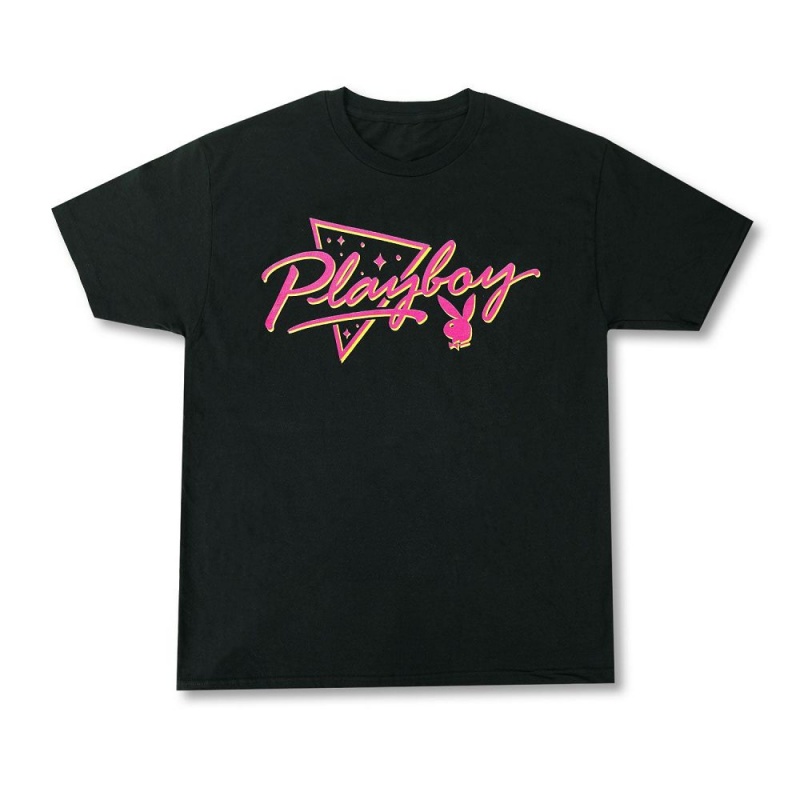 Black Men\'s Playboy Bayside T-shirts | PLBY-593121