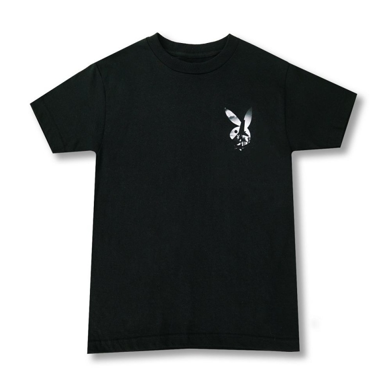 Black Men's Playboy DC9 T-shirts | PLBY-593128