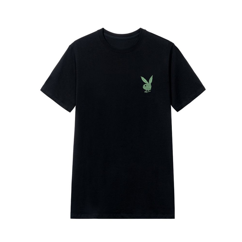 Black Men's Playboy Inhale Femlin T-shirts | PLBY-593114