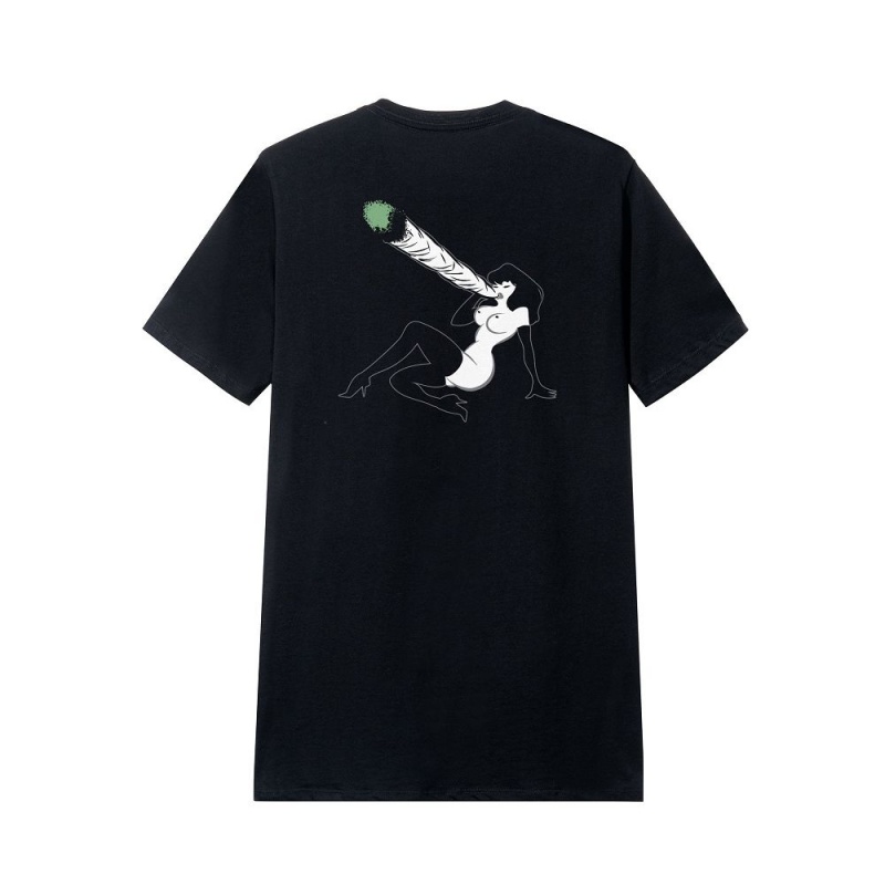 Black Men\'s Playboy Inhale Femlin T-shirts | PLBY-593114