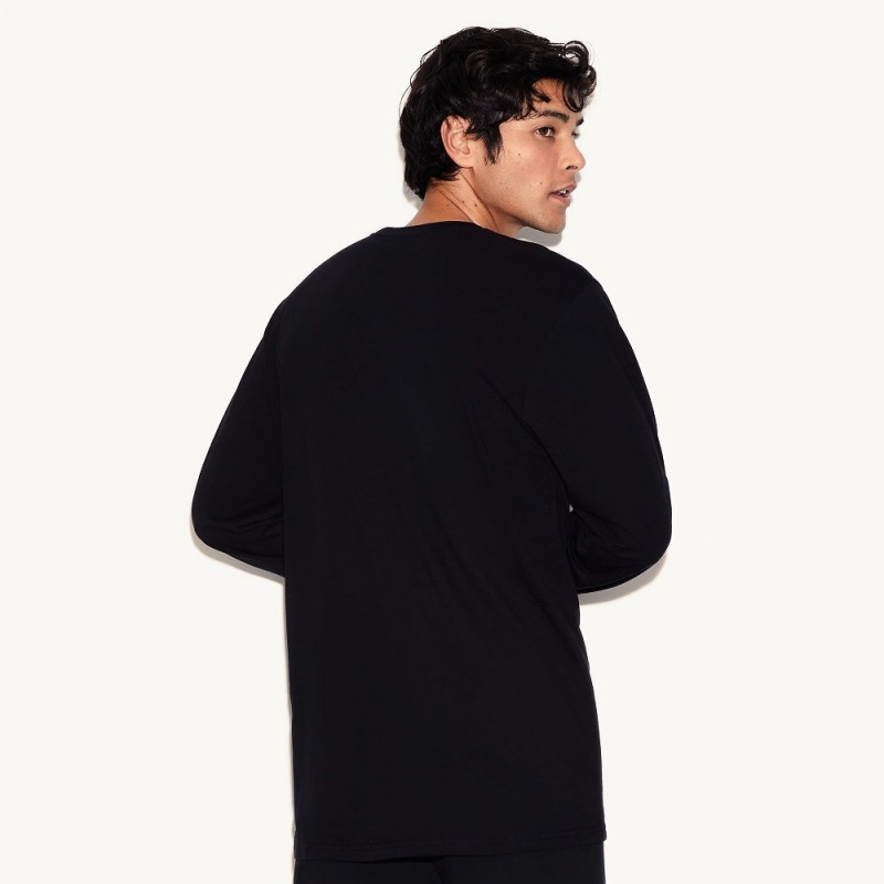 Black Men's Playboy Japanese Rabbit Head Long Sleeve T-shirts | PLBY-593184