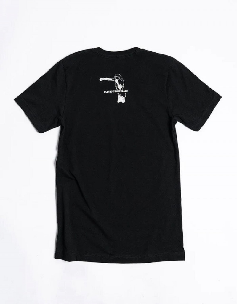 Black Men's Playboy Knockout T-shirts | PLBY-593116