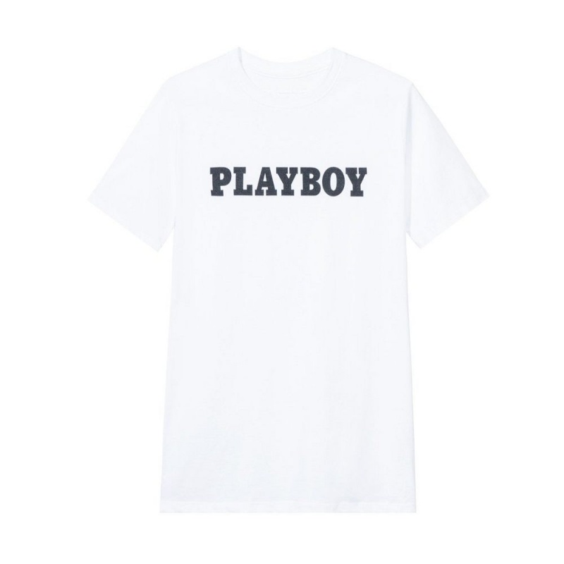 Black Men's Playboy Masthead T-shirts | PLBY-593158