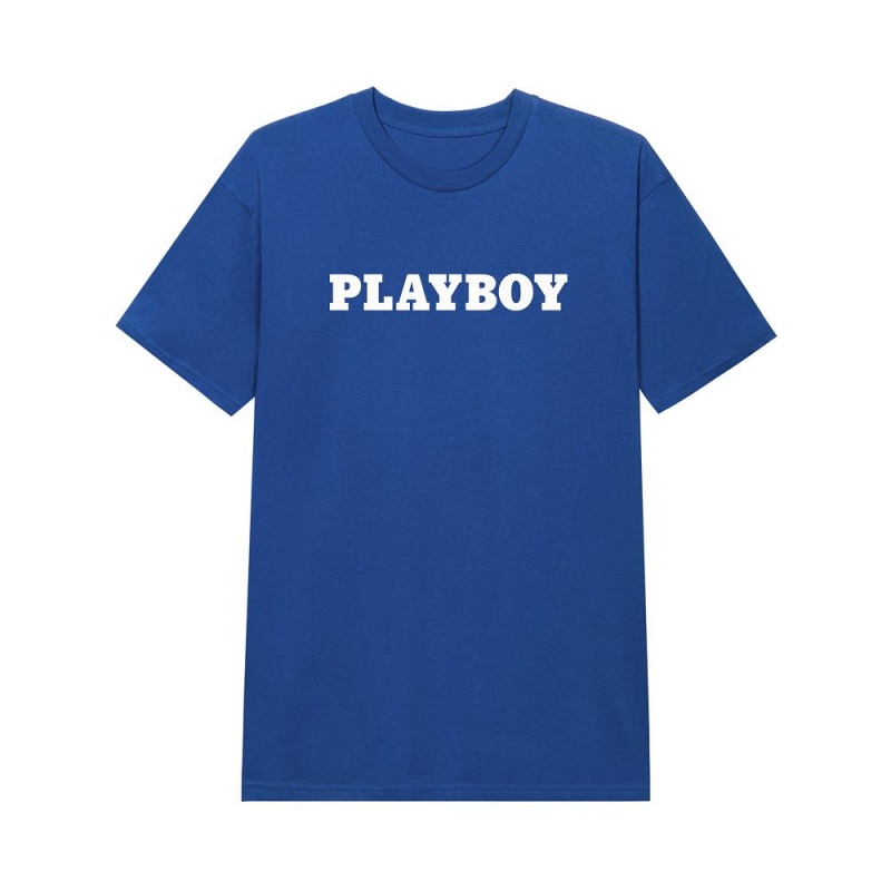 Black Men's Playboy Masthead T-shirts | PLBY-593158