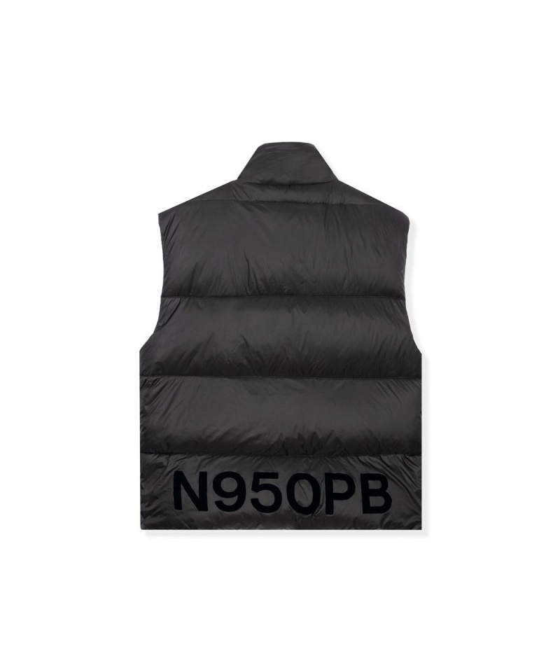 Black Men's Playboy N950PB Puffer Vest Jackets | PLBY-593069