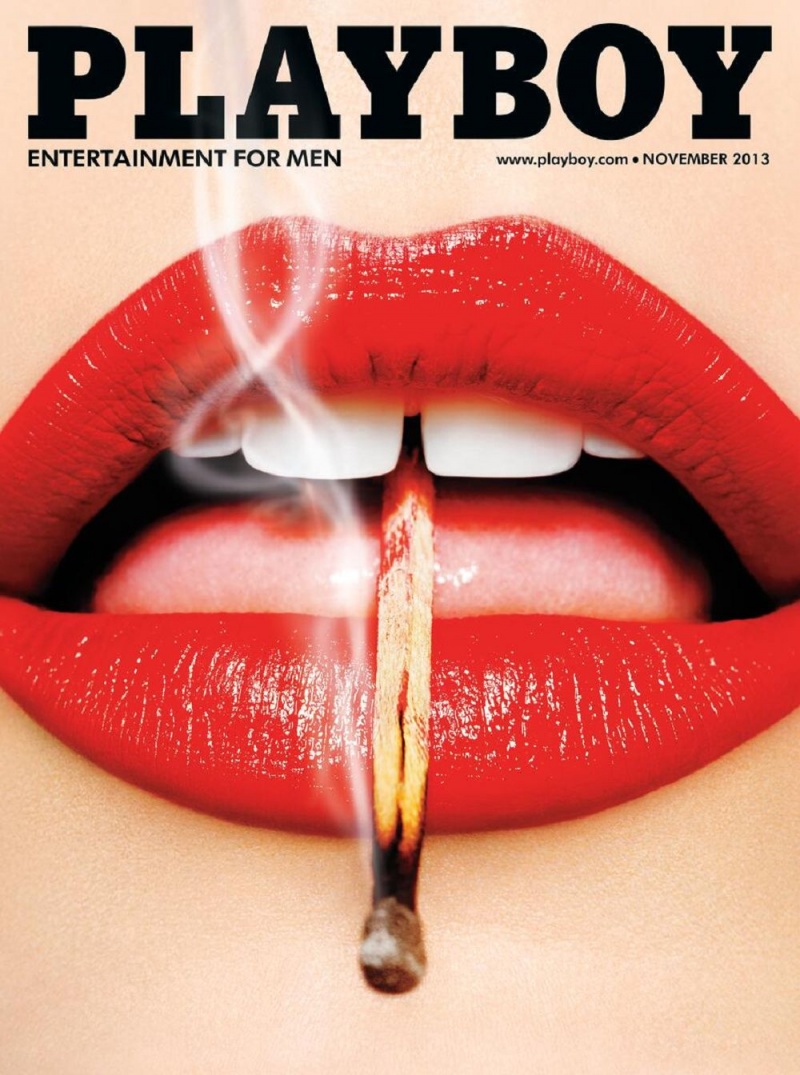 Black Men's Playboy November 2013 Cover Hoodies | PLBY-593044