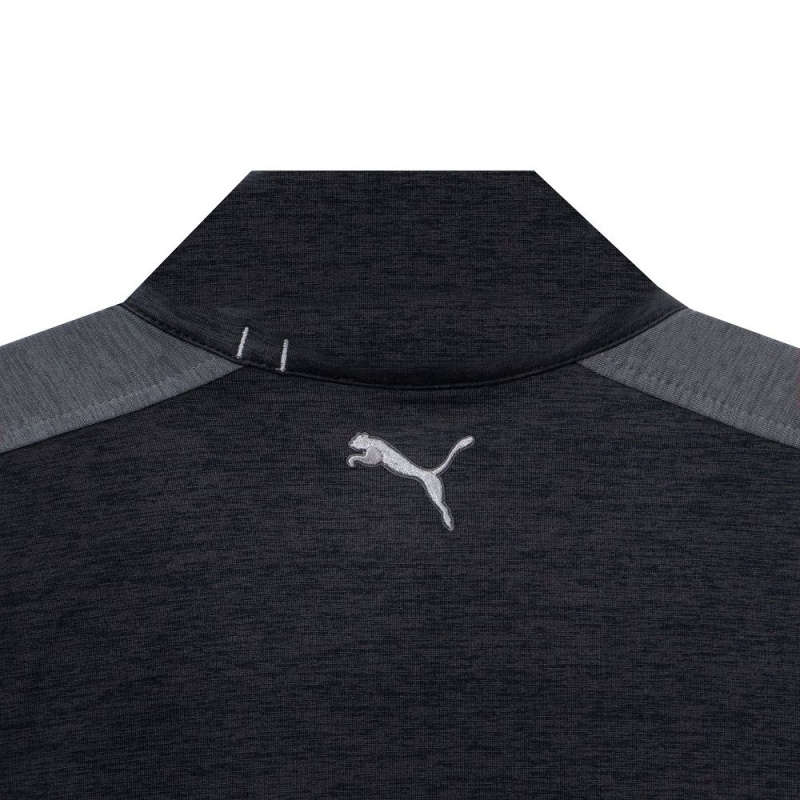 Black Men's Playboy Puma Golf Quarter Zip Jackets | PLBY-593075