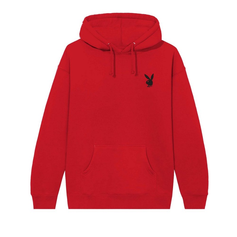 Black Men's Playboy Queen of Hearts Hoodies | PLBY-593049