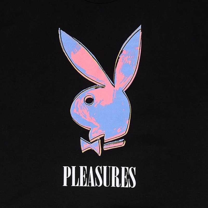 Black Men's Playboy x Pleasures Pop Art T-shirts | PLBY-593179