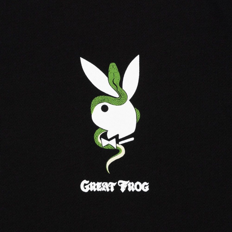 Black Men's Playboy x The Great Frog Crewnecks | PLBY-593100