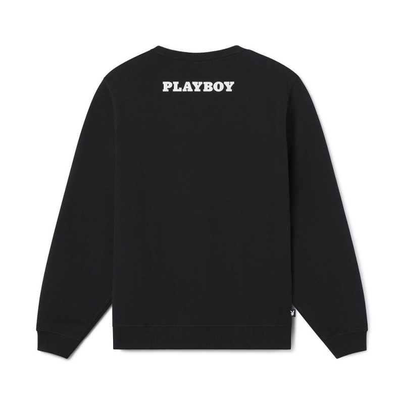 Black Men's Playboy x The Great Frog Crewnecks | PLBY-593100