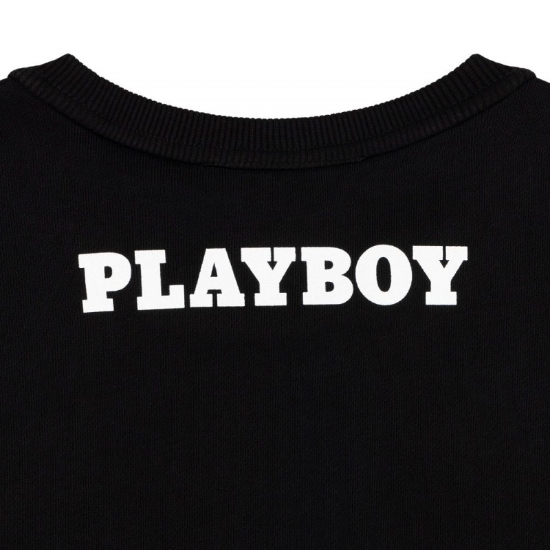 Black Men's Playboy x The Great Frog Crewnecks | PLBY-593100