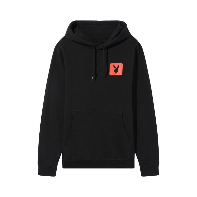 Black With Red Men's Playboy Anniversary Bunny Hoodies | PLBY-593088