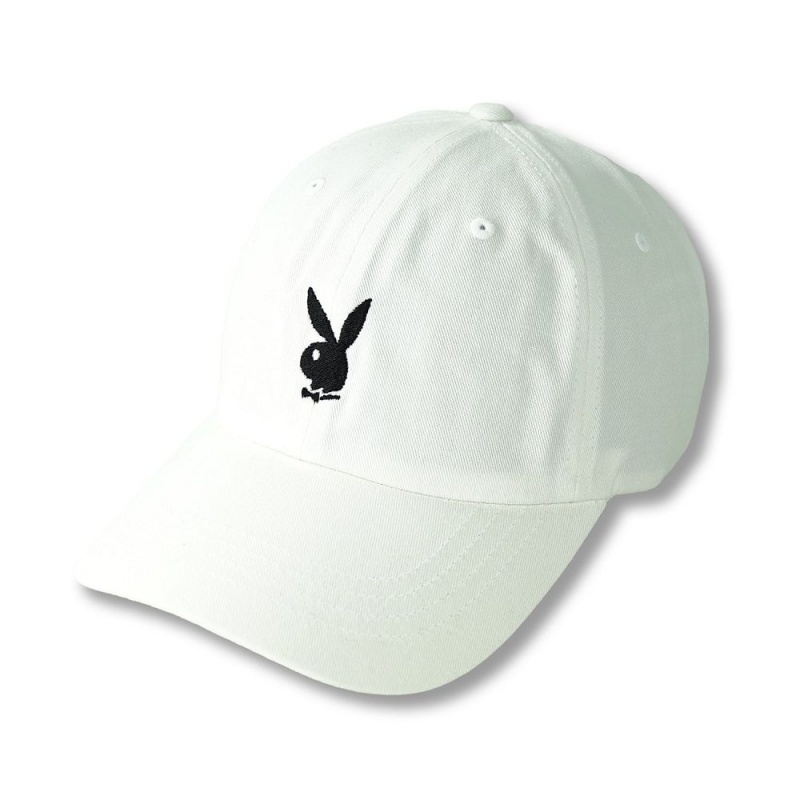 Black Women's Playboy Adjustable Rabbit Head Logo Hat Hats | PLBY-592627