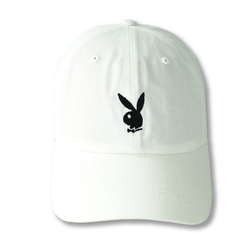 Black Women's Playboy Adjustable Rabbit Head Logo Hat Hats | PLBY-592627