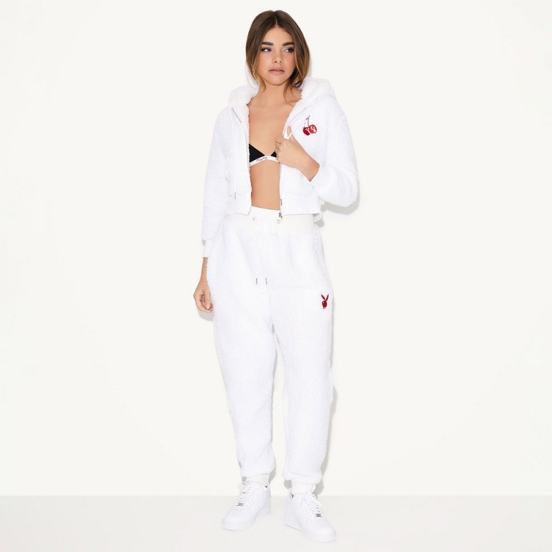 Black Women's Playboy Frostbite Hoodies | PLBY-592860