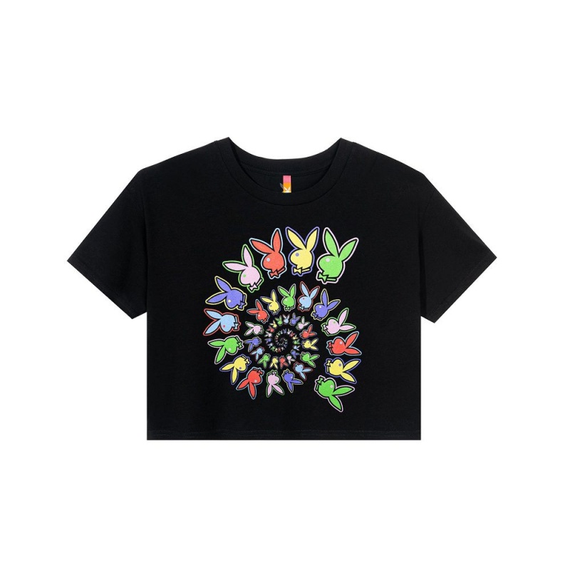 Black Women's Playboy Horror Film Masthead Baby T-shirts | PLBY-592900