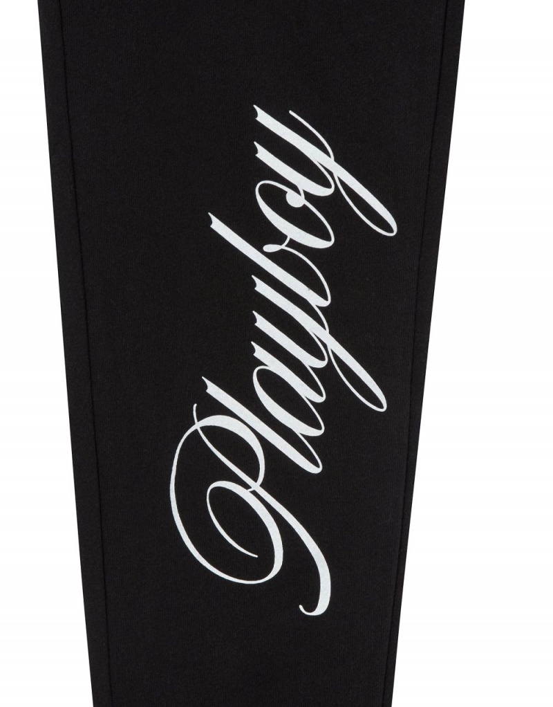 Black Women's Playboy Silk Lounge Pants | PLBY-592810