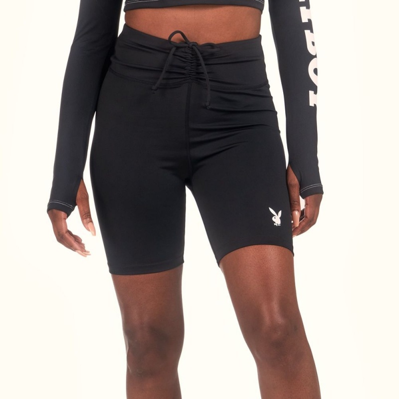 Black Women\'s Playboy Smokin Hot Firegirl - 3pcs Set Shorts | PLBY-592775