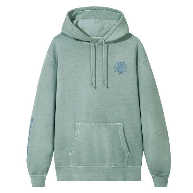 Blue Men\'s Playboy Sun Washed Hoodies | PLBY-593072