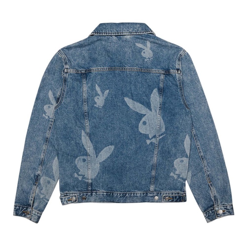 Blue Women's Playboy Logo Jackets | PLBY-592840